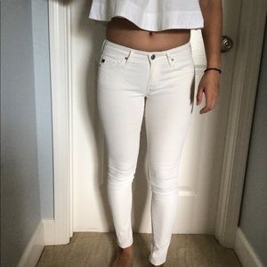AG Jeans White Denim - Super Skinny Legging Ankle